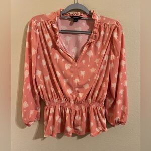 Simply Vera Vera Wang Ruffle Peplum-Hem Top Sz Lg